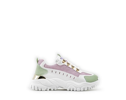 Zapatillas Deportivas Plataforma Cordón Combinado